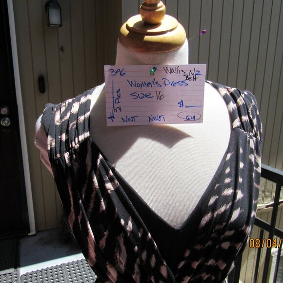 #396 WOMEN'S TRIBAL PRINT SUMMER DRESS BY WALLIS (SIZE 16) - Picture 2 of 3